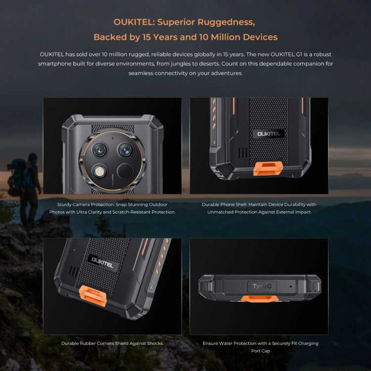 [HK Warehouse] Oukitel G1 Rugged Phone, 6GB+256GB, Fingerprint Identification, 6.52 inch Android 14 T606 Octa Core, NFC, OTG, Network: 4G (Orange) - Other by OUKITEL | Online Shopping UK | buy2fix