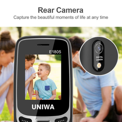 UNIWA E1805, 1.77 inch, SC6531E, 21 Keys, Support Bluetooth, Torch, FM, MP3, MP4, GSM, Dual SIM (Blue) - UNIWA by UNIWA | Online Shopping UK | buy2fix