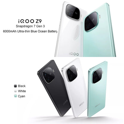 vivo iQOO Z9, Dual Back Cameras, 12GB+256GB, Face ID Screen Fingerprint Identification, 6.78 inch Android 14.0 OriginOS 4 Snapdragon 7 Gen 3 Octa Core 2.63GHz, OTG, NFC, Network: 5G, Support Google Play (White) - vivo by vivo | Online Shopping UK | buy2fix