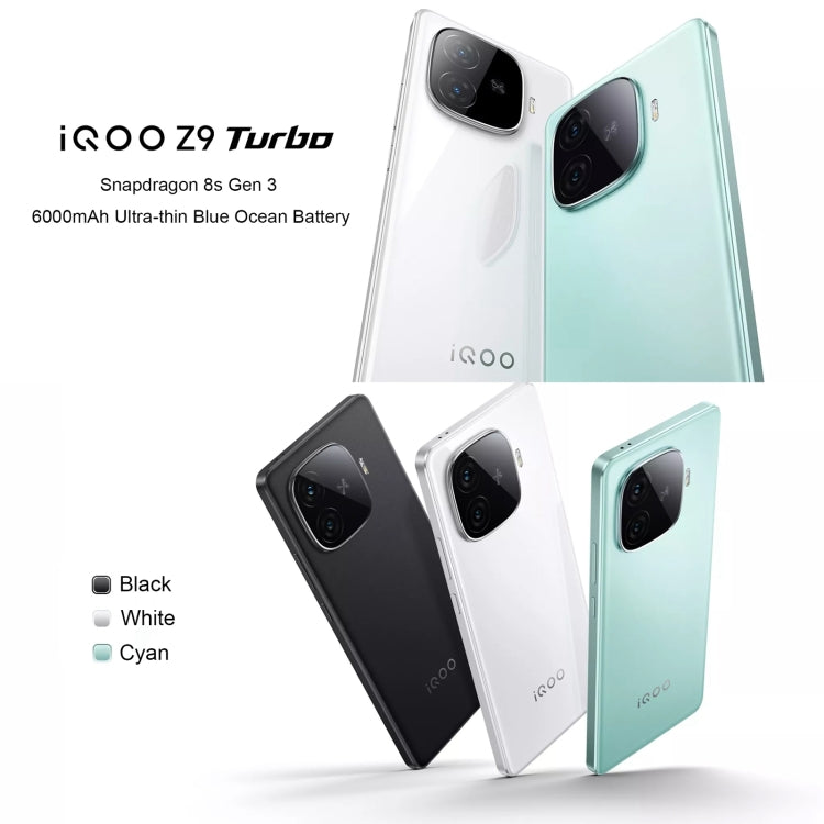 vivo iQOO Z9 Turbo, Dual Back Cameras, 16GB+512GB, Face ID Screen Fingerprint Identification, 6.78 inch Android 14.0 OriginOS 4 Snapdragon 8s Gen 3 Octa Core 3.0GHz, OTG, NFC, Network: 5G, Support Google Play (Black) - vivo by vivo | Online Shopping UK | buy2fix