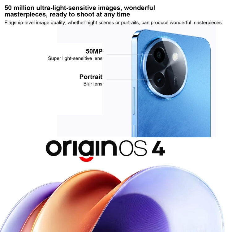 vivo Y200t, Dual Back Cameras, 8GB+128GB, Face ID Screen Fingerprint Identification, 6.72 inch Android 14.0 OriginOS 4 Snapdragon 6 Gen 1 Octa Core 2.2GHz, OTG, Network: 5G, Support Google Play (Blue) - vivo by vivo | Online Shopping UK | buy2fix