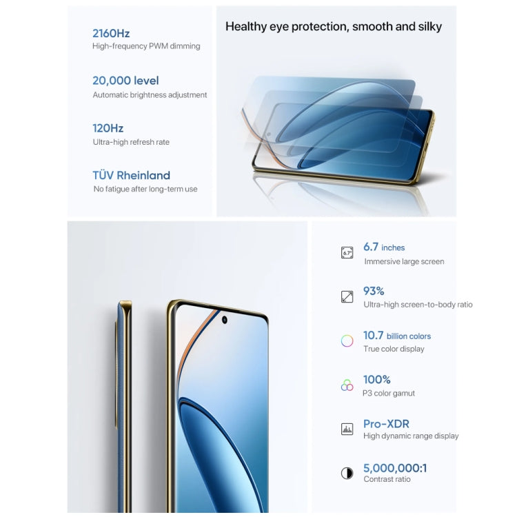 Realme 12 Pro, 8GB+256GB, Screen Fingerprint Identification, 6.7 inch Realme UI 5.0 Snapdragon 6 Gen 1 Octa Core, NFC, Network: 5G, Support Google Play (Gold) - OPPO by Realme | Online Shopping UK | buy2fix