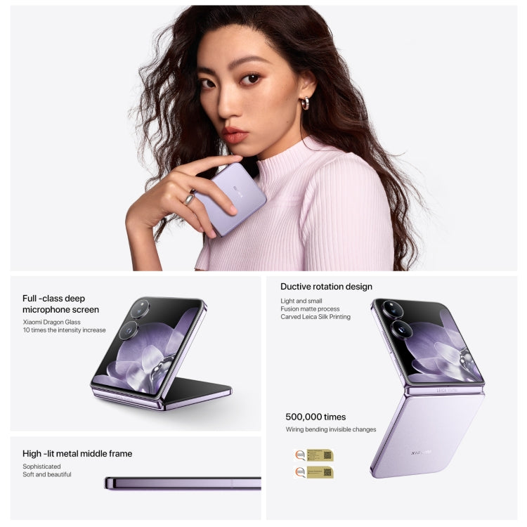 Xiaomi MIX Flip, 12GB+256GB, 6.86 inch + 4.01 inch Xiaomi HyperOS Snapdragon 8 Gen 3 Octa Core 4nm up to 3.3GHz, NFC, Network: 5G (Purple) - Xiaomi MI by Xiaomi | Online Shopping UK | buy2fix