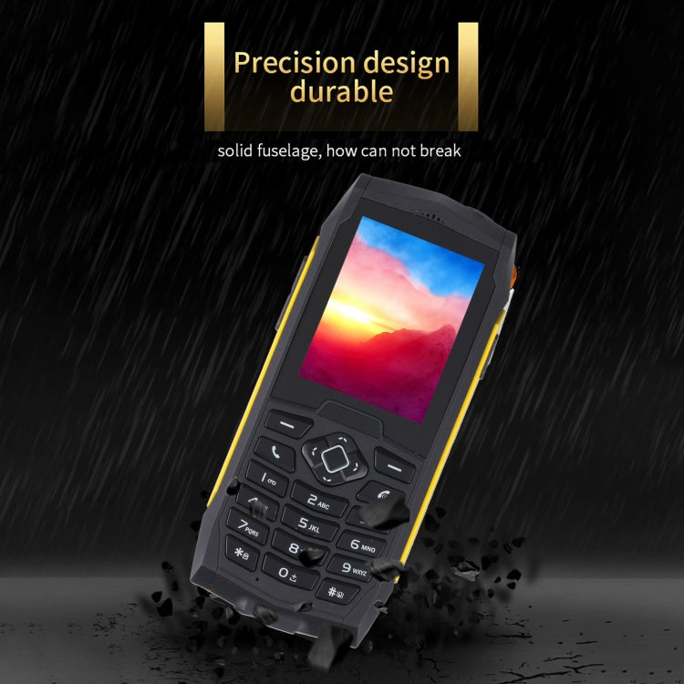 Rugtel R1D Rugged Phone, IP68 Waterproof Dustproof Shockproof, 2.4 inch, MTK6261D, 2000mAh Battery, Loud Box Speaker, FM, Network: 2G, Dual SIM(Yellow) - Others by Rugtel | Online Shopping UK | buy2fix