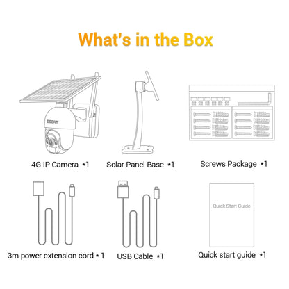 ESCAM QF450 HD 1080P 4G US Version Solar Powered IP Camera with 32G Memory, Support Two-way Audio & PIR Motion Detection & Night Vision & TF Card - Dome Camera by ESCAM | Online Shopping UK | buy2fix