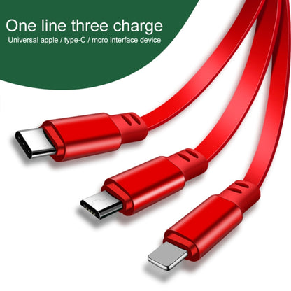 1.2m 3.5A Max 3 in 1 USB to USB-C / Type-C + 8Pin + Micro USB Retractable Charging Cable(Red) - Multifunction Cable by buy2fix | Online Shopping UK | buy2fix