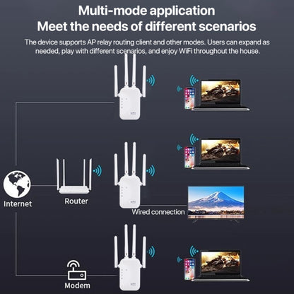 SM-010 Four-antenna 300M Repeater WiFi Wireless Router (EU Plug) - Wireless Routers by buy2fix | Online Shopping UK | buy2fix