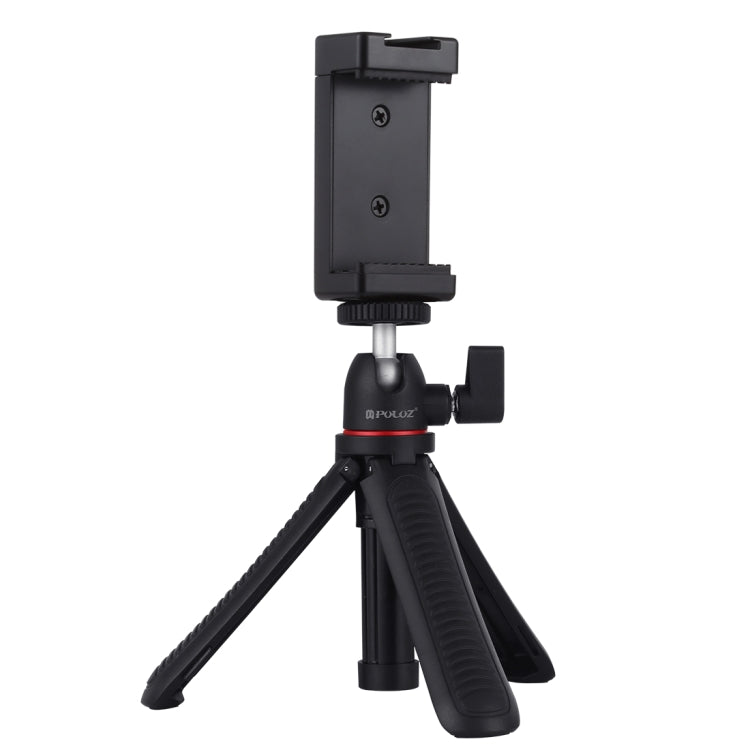 PULUZ Selfie Sticks Tripod Mount + Phone Clamp with Tripod Adapter & Long Screw(Black) - Desktop Holder by PULUZ | Online Shopping UK | buy2fix