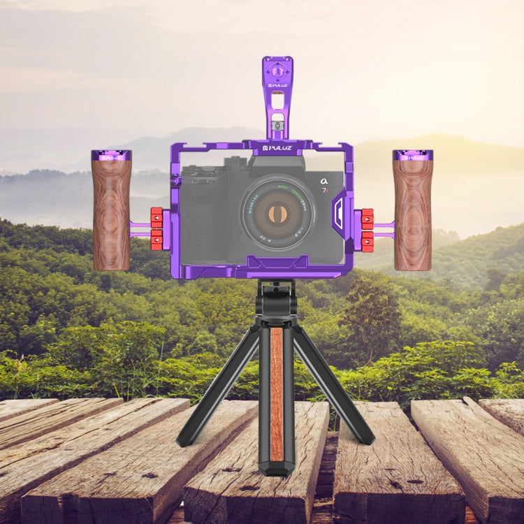 For Sony A7R5 / A7M4 PULUZ Metal Camera Cage Stabilizer Rig with Handle (Purple) - Camera Cage by PULUZ | Online Shopping UK | buy2fix