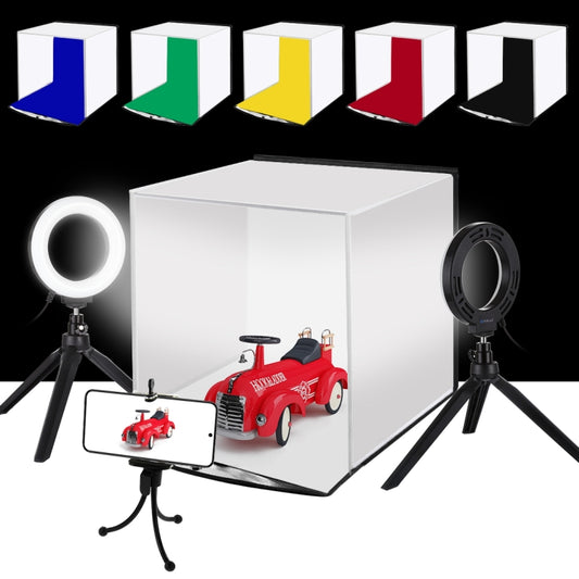 PULUZ 30cm Folding Portable Ring Light Photo Lighting Studio Shooting Tent Box Kit with 6 Colors Backdrops (Black, White, Yellow, Red, Green, Blue), Unfold Size: 31cm x 31cm x 32cm -  by PULUZ | Online Shopping UK | buy2fix