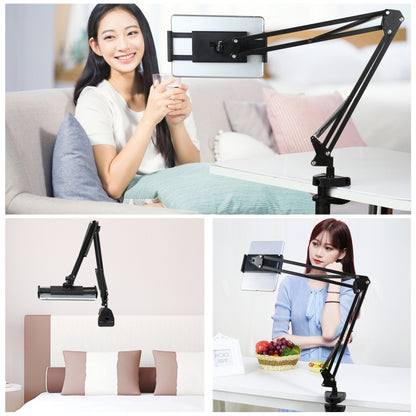 PULUZ  Live Broadcast Desktop Arm Stand Suspension Clamp Holder with Tablet PC Clamp(Black) - Stand by PULUZ | Online Shopping UK | buy2fix