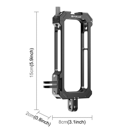 For Insta360 X3 PULUZ Metal Protective Cage Rig Housing Frame with Expand Cold Shoe Base & Tripod Adapter(Black) - Mount & Holder by PULUZ | Online Shopping UK | buy2fix