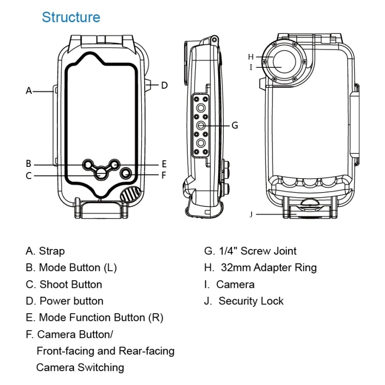 For iPhone X / XS PULUZ 40m/130ft Waterproof Diving Case, Photo Video Taking Underwater Housing Cover(Black) - More iPhone Cases by PULUZ | Online Shopping UK | buy2fix