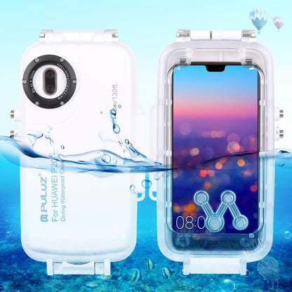 PULUZ PULUZ 40m/130ft Waterproof Diving Case for Huawei P20, Photo Video Taking Underwater Housing Cover(White) - Huawei Cases by PULUZ | Online Shopping UK | buy2fix