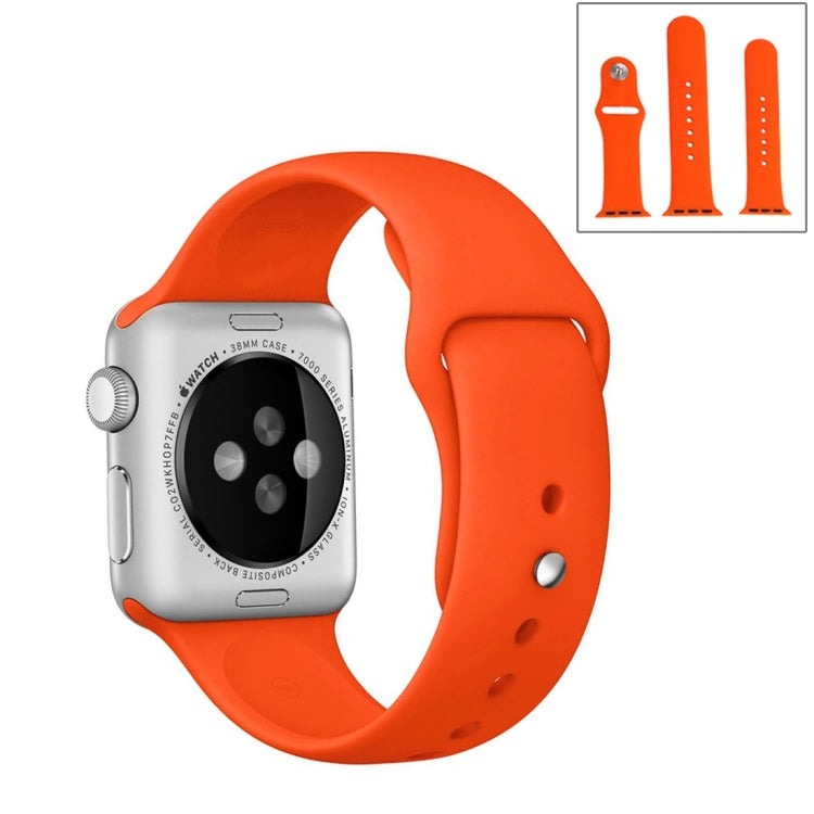 For Apple Watch Ultra 49mm & Watch Ultra 2 49mm / Series 9&8&7 45mm / SE 3&SE 2&6&SE&5&4 44mm / 3&2&1 42mm 3 in 1 Rubber Watch Band with Pin Buckle(Orange) - Watch Bands by buy2fix | Online Shopping UK | buy2fix