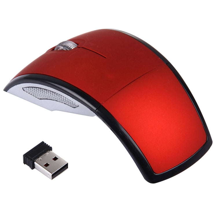 Wireless 2.4GHz 800-1200-1600dpi Snap-in Transceiver Folding Wireless Optical Mouse / Mice(Red) - Wireless Mice by buy2fix | Online Shopping UK | buy2fix