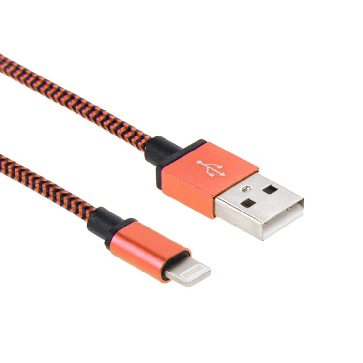 2A Woven Style USB to 8 Pin Sync Data / Charging Cable, Cable Length: 1m(Orange) - Normal Style Cable by buy2fix | Online Shopping UK | buy2fix