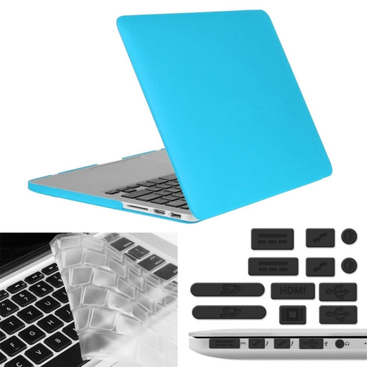 ENKAY for Macbook Pro Retina 13.3 inch (US Version) / A1425 / A1502 Hat-Prince 3 in 1 Frosted Hard Shell Plastic Protective Case with Keyboard Guard & Port Dust Plug(Blue) - MacBook Pro Cases by ENKAY | Online Shopping UK | buy2fix