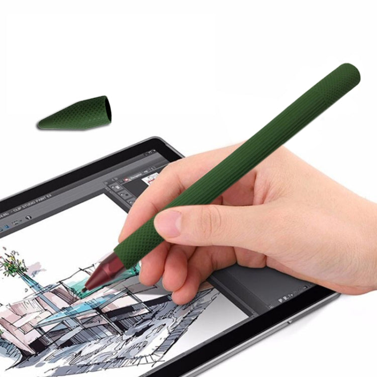 Stylus Pen Silica Gel Protective Case for Microsoft Surface Pro 5 / 6 (Army Green) - Pencil Accessories by buy2fix | Online Shopping UK | buy2fix