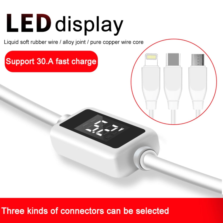 USB to Type-C / USB-C Charging Cable with LED Display Screen - USB-C & Type-C Cable by buy2fix | Online Shopping UK | buy2fix