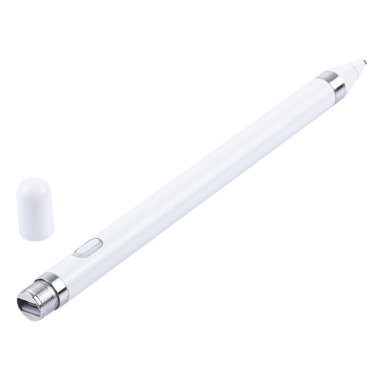 Short Universal Rechargeable Capacitive Touch Screen Stylus Pen with 2.3mm Superfine Metal Nib, For iPhone, iPad, Samsung, and Other Capacitive Touch Screen Smartphones or Tablet PC(White) - Stylus Pen by buy2fix | Online Shopping UK | buy2fix