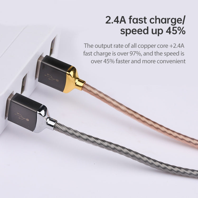 awei CL-26 0.3m 2.4A USB to USB-C / Type-C Metal Fast Charging Cable (Gold) - USB-C & Type-C Cable by awei | Online Shopping UK | buy2fix