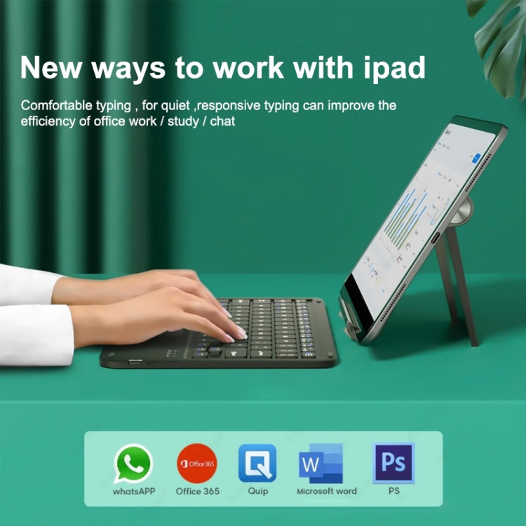 HB119B 10 inch Universal Tablet Wireless Bluetooth Keyboard with Touch Panel (Green) - Universal Keyboard by buy2fix | Online Shopping UK | buy2fix