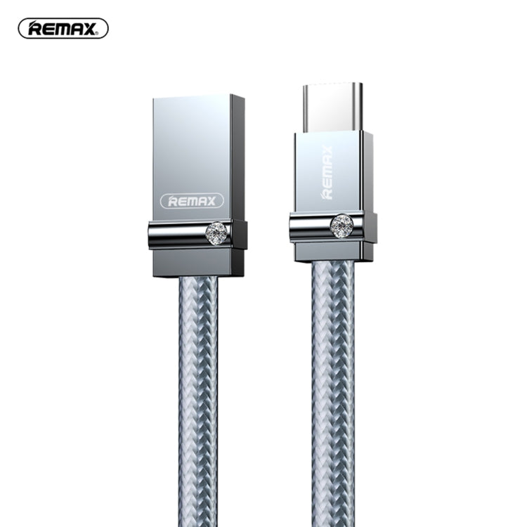 REMAX RC-091a 2.4A USB to USB-C / Type-C Golden Diamond Data Sync Charging Cable, Cable Length: 1m(Silver) - USB-C & Type-C Cable by REMAX | Online Shopping UK | buy2fix