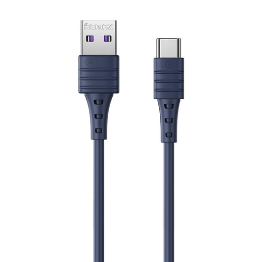 REMAX RC-068a 5A  Type-C / USB-C High Elastic TPE Fast Charging Data Cable, Length: 1m (Blue) - USB-C & Type-C Cable by REMAX | Online Shopping UK | buy2fix