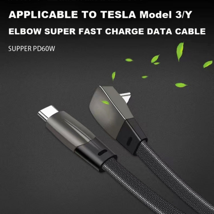 F244 60W USB-C/Type-C to USB-C/Type-C Elbow Fast Charging Data Cable, Length: 1.2m - USB-C & Type-C Cable by buy2fix | Online Shopping UK | buy2fix