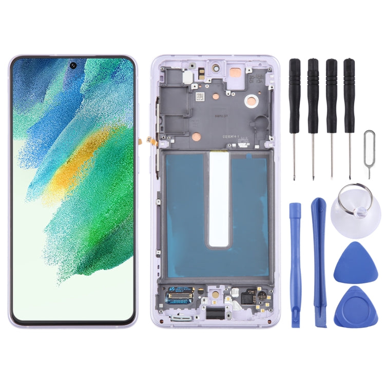 For Samsung Galaxy S21 FE 5G SM-G990B Original LCD Screen Digitizer Full Assembly with Frame (Purple) - Galaxy S Series Parts by buy2fix | Online Shopping UK | buy2fix