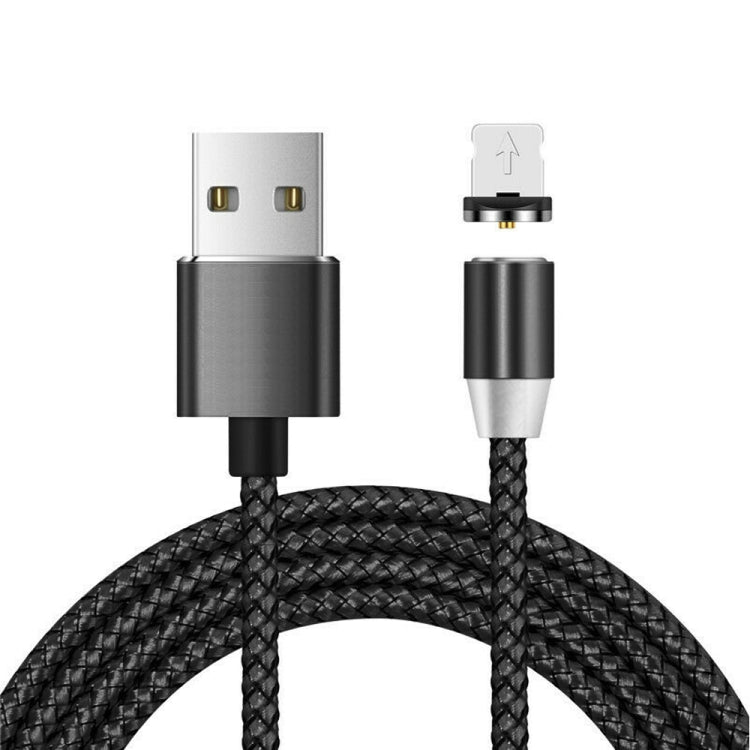 USB to 8 Pin Magnetic Metal Connector Nylon Two-color Braided Magnetic Data Cable, Cable Length: 1m(Black) - Charging Cable & Head by buy2fix | Online Shopping UK | buy2fix