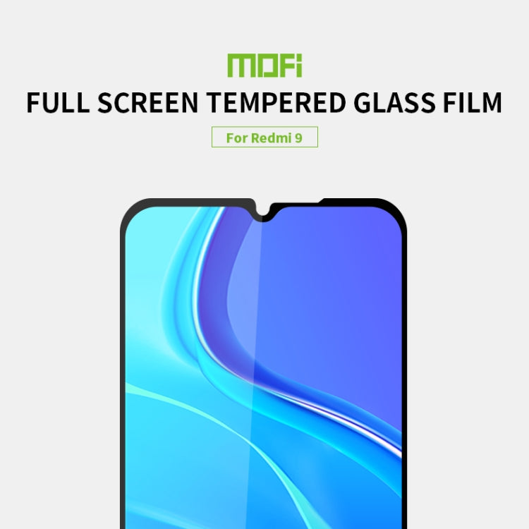 For Xiaomi RedMi 9 MOFI 9H 2.5D Full Screen Tempered Glass Film(Black) -  by MOFI | Online Shopping UK | buy2fix