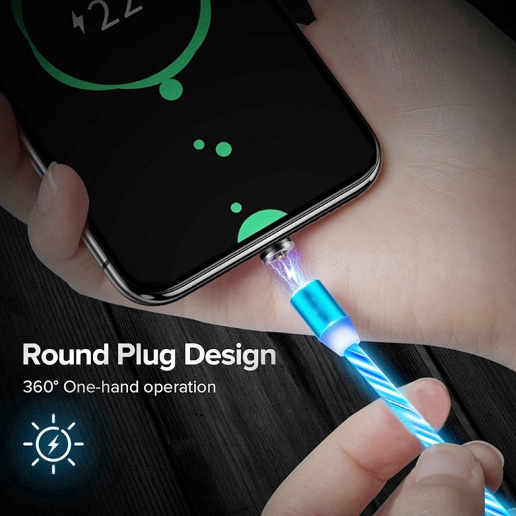 USB to 8 Pin Magnetic Suction Colorful Streamer Mobile Phone Charging  Cable, Length: 1m(Blue Light) - Charging Cable & Head by buy2fix | Online Shopping UK | buy2fix