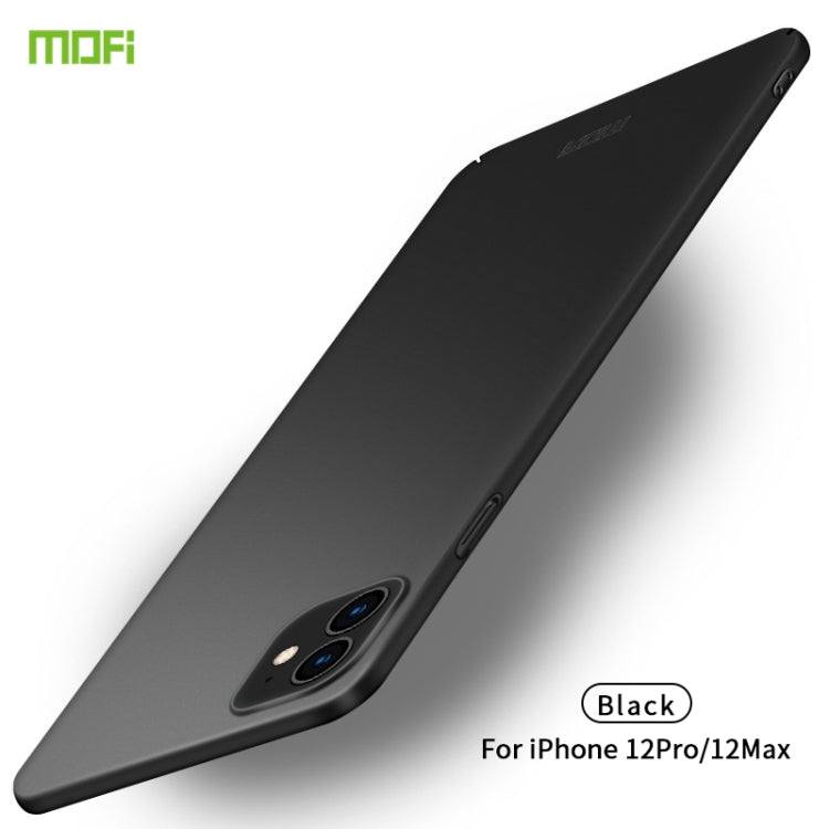 For iPhone 12 / 12 Pro MOFI Frosted PC Ultra-thin Hard Case(Black) - iPhone 12 / 12 Pro Cases by MOFI | Online Shopping UK | buy2fix