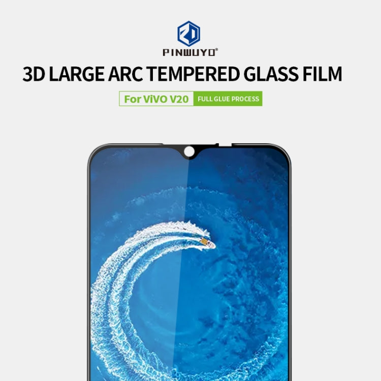 For vivo V20 PINWUYO 9H 3D Curved Full Screen Explosion-proof Tempered Glass Film(Black) - vivo Tempered Glass by PINWUYO | Online Shopping UK | buy2fix