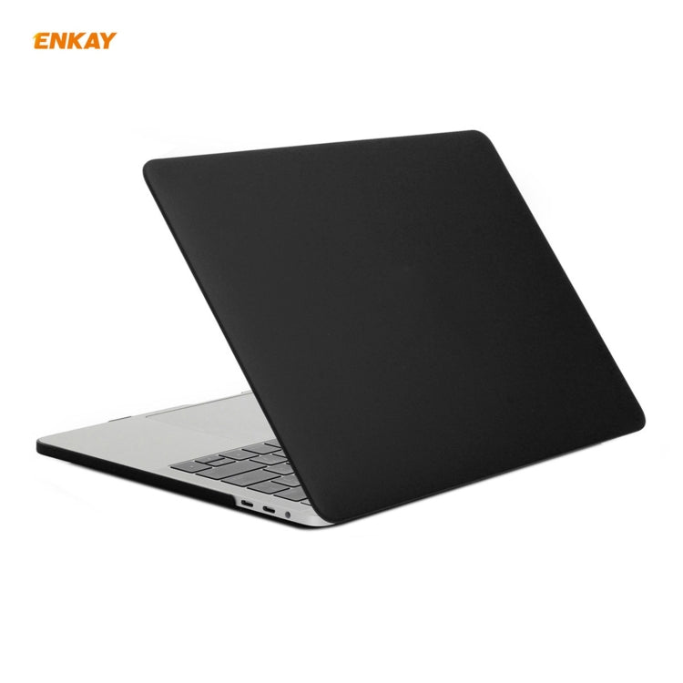 ENKAY 3 in 1 Matte Laptop Protective Case + EU Version TPU Keyboard Film + Anti-dust Plugs Set for MacBook Pro 13.3 inch A1708 (without Touch Bar)(Black) - MacBook Pro Cases by ENKAY | Online Shopping UK | buy2fix