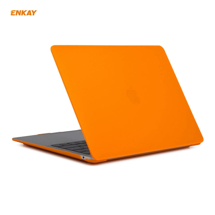 ENKAY 3 in 1 Matte Laptop Protective Case + US Version TPU Keyboard Film + Anti-dust Plugs Set for MacBook Air 13.3 inch A2179 & A2337 (2020)(Orange) - MacBook Air Cases by ENKAY | Online Shopping UK | buy2fix