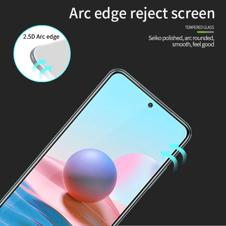 For Xiaomi Redmi Note 10 MOFI 9H 2.5D Full Screen Tempered Glass Film(Black) -  by MOFI | Online Shopping UK | buy2fix