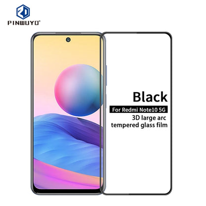 For Xiaomi Redmi Note10 5G PINWUYO 9H 3D Curved Full Screen Explosion-proof Tempered Glass Film(Black) -  by PINWUYO | Online Shopping UK | buy2fix