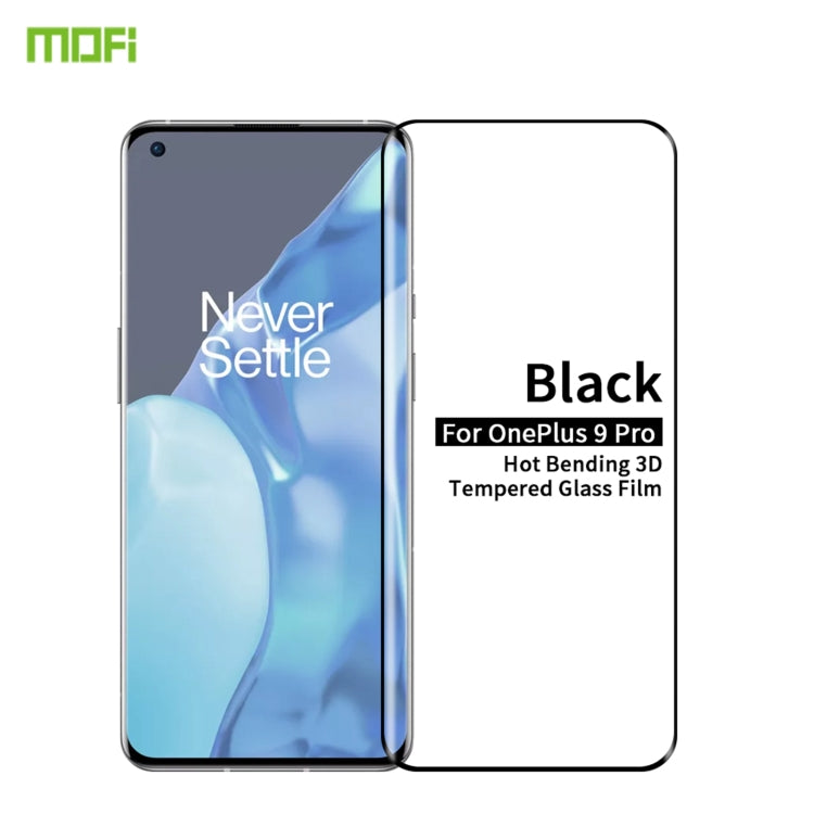 For OnePlus 9 Pro MOFI 9H 3D Explosion Proof Thermal Bending Full Screen Covered Tempered Glass Film(Black) - OnePlus Tempered Glass by MOFI | Online Shopping UK | buy2fix