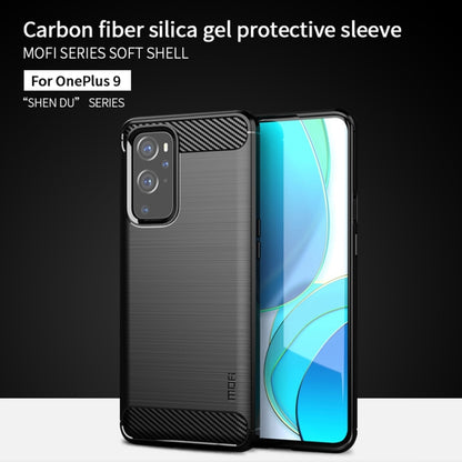 For OnePlus 9 MOFI Gentleness Series Brushed Texture Carbon Fiber Soft TPU Case(Grey) - OnePlus Cases by MOFI | Online Shopping UK | buy2fix