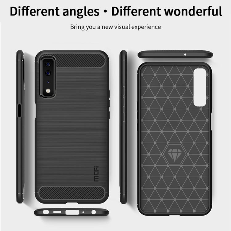 For LG Stylo 7 5G MOFI Gentleness Series Brushed Texture Carbon Fiber Soft TPU Case(Black) - LG by MOFI | Online Shopping UK | buy2fix