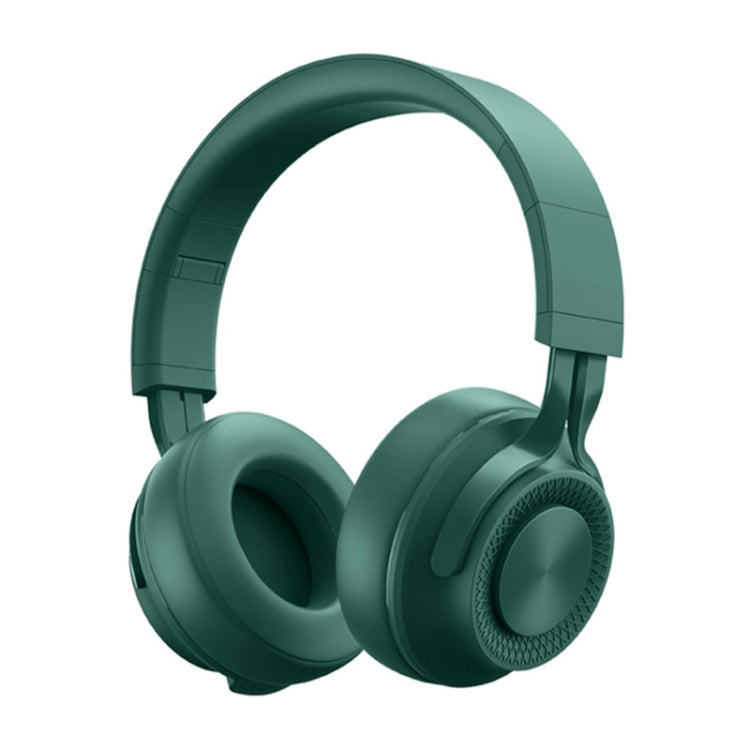 P1 Wireless Bluetooth 5.0 Stereo Soft Leather Earmuffs Foldable Headset Built-in Mic for PC / Cell Phones(Green) - Headset & Headphone by buy2fix | Online Shopping UK | buy2fix