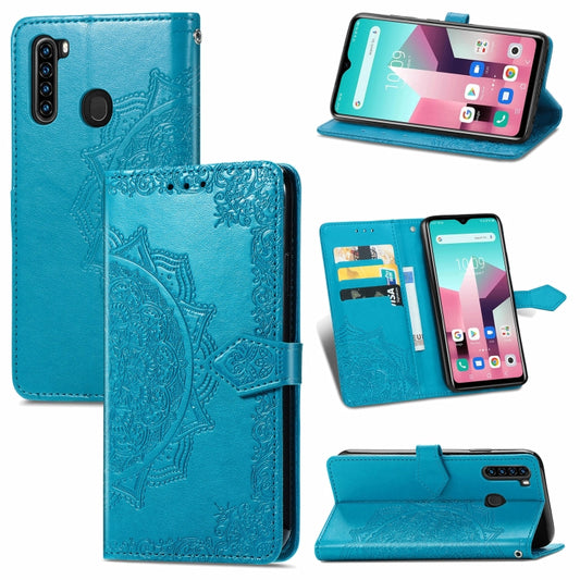 For Blackview A80 Pro Mandala Flower Embossed Horizontal Flip Leather Case with Holder & Three Card Slots & Wallet & Lanyard(Blue) - More Brand by buy2fix | Online Shopping UK | buy2fix