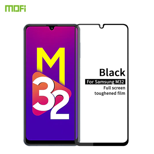 For Samsung Galaxy M32 MOFI 9H 2.5D Full Screen Tempered Glass Film(Black) - Galaxy Tempered Glass by MOFI | Online Shopping UK | buy2fix