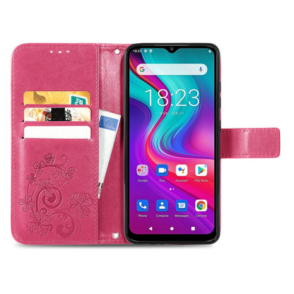 For  Doogee X96 Pro Four-leaf Clasp Embossed Buckle Mobile Phone Protection Leather Case with Lanyard & Card Slot & Wallet & Bracket Function(Magenta) - More Brand by buy2fix | Online Shopping UK | buy2fix