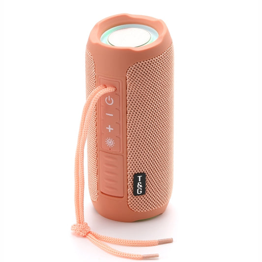 T&G TG227 Outdoor Portable Waterproof Bluetooth Music Speaker with LED Support FM / TF / USB(Pink) - Desktop Speaker by T&G | Online Shopping UK | buy2fix