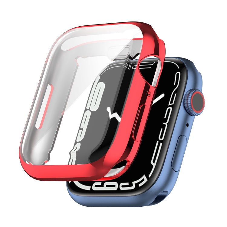 Shockproof TPU Full Protective Shell with Protective Film For Apple Watch Series 9 / 8 / 7 41mm(Transparent) - Watch Cases by buy2fix | Online Shopping UK | buy2fix