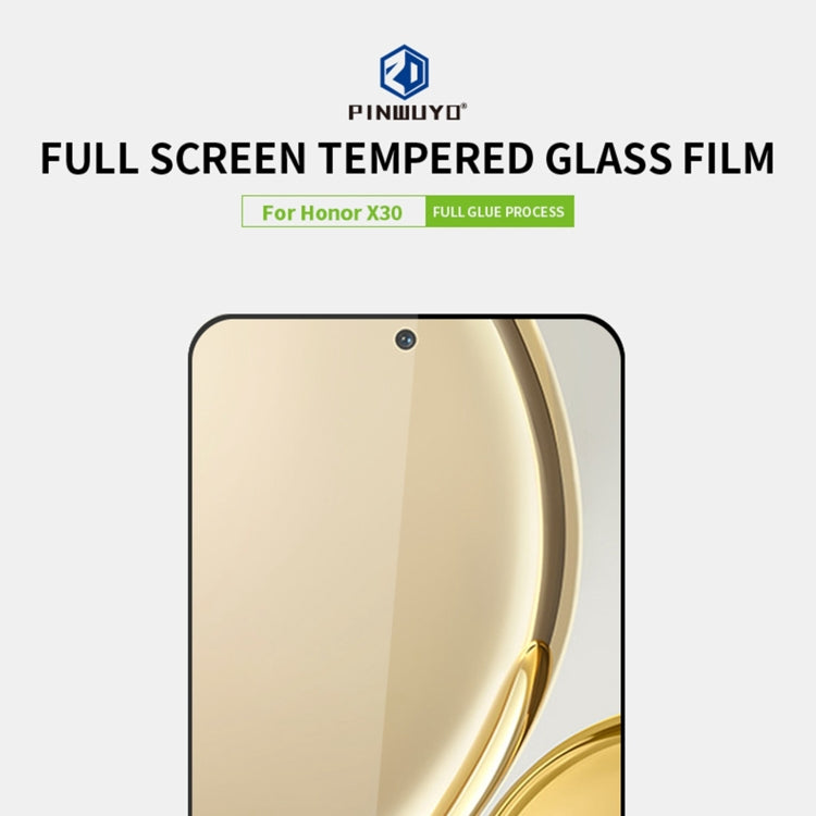 For Honor X30 PINWUYO 9H 2.5D Tempered Glass Full Film(Black) - Honor Tempered Glass by PINWUYO | Online Shopping UK | buy2fix